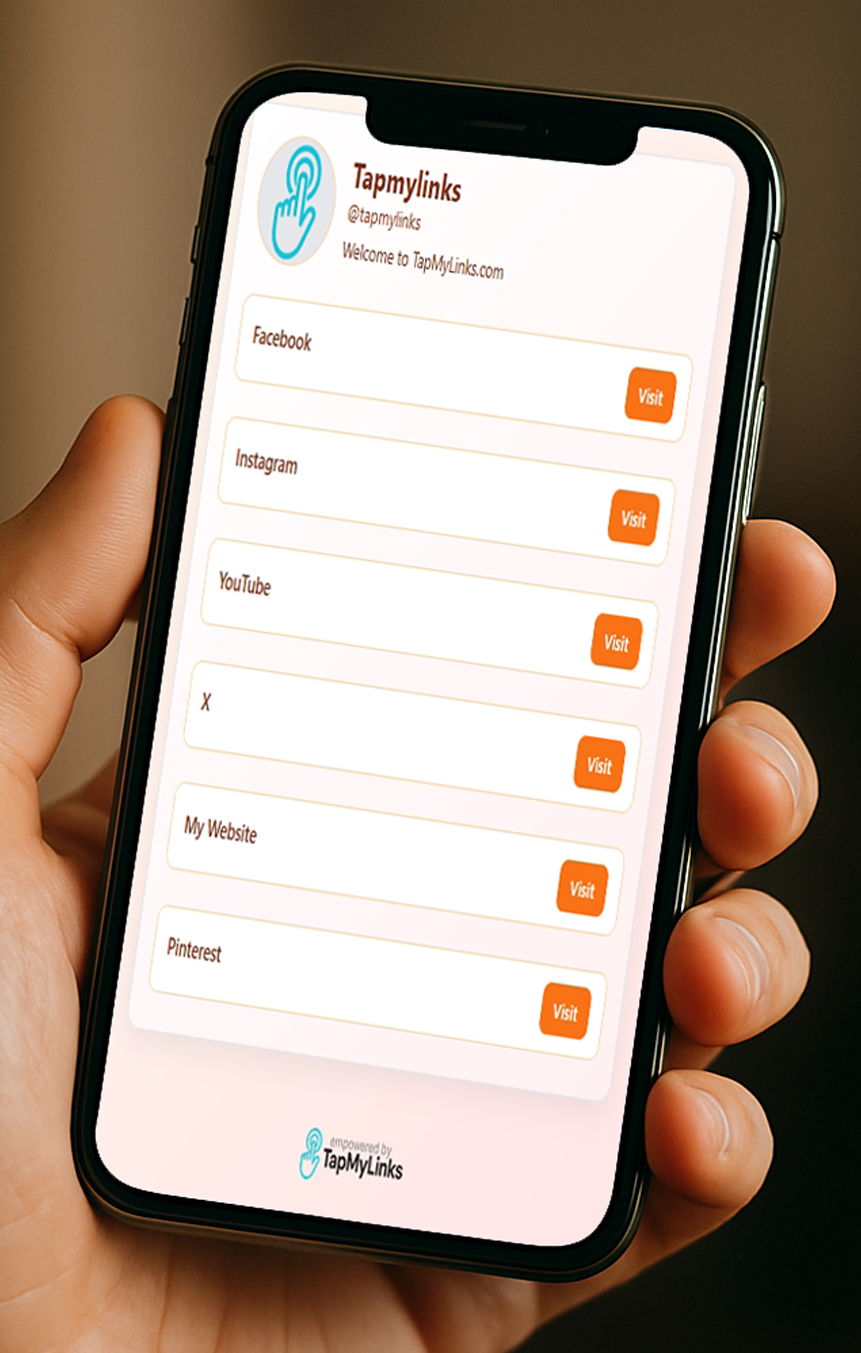 Charlie — TapMyLinks profile on a mobile phone